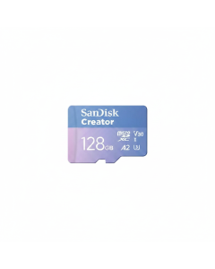 SanDisk 128GB Creator microSD Card UHS-I with Adapter Up to 190MB/s Read Speed, SDSQXAA-128G-IN6MS - Blue