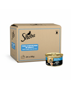 Sheba Grain-Free Tuna & White Fish Cat Food 24 Pack, 85g Each