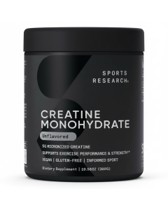 Sports Research Creatine Monohydrate - Boost Muscle & Performance - 10.58 oz