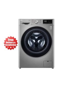 LG Washer And Dryer, Bigger Capacity, AI DD, Steam Technology, ThinQ, 1400 RPM, Quick Wash 10/7Kg - Silver - F4V5RGP2T