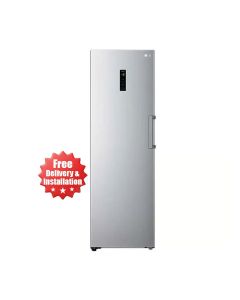 LG Lansen Single Door Upright Freezer, Smart Inverter Compressor, Multi Air Flow Cooling, No Frost Technology 324L - Silver - GR-B414ELFM