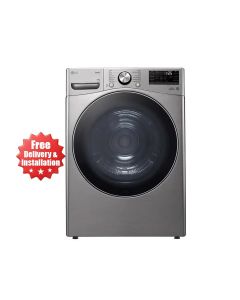 LG Dual Inverter Heat Pump Dryer 18Kg, Sensor Dry, Dual Filter, Smart ThinQ WiFi Connectivity - Stainless Silver - RH18U8EVCW