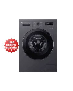 LG Front Load Washing Machine, Advanced Wash Programs, Advanced Wash Programs, Durable Build Quality, Gentle Fabric Care 7Kg - Black - F2Y1HYP6J
