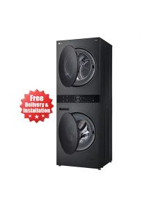 LG Wash Tower With High-Capacity Washing And Drying, Advanced Cleaning Technology, And Smart Features - Black Steel - W4W8BVPKZHM