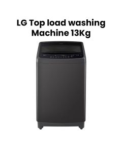 LG Smart Inverter Top Load Washing Machine 13Kg, Smart Diagnosis™, Smart Motion, TurboDrum™, LoDecibel™ Quiet System - Middle Black - T1388NEHV2