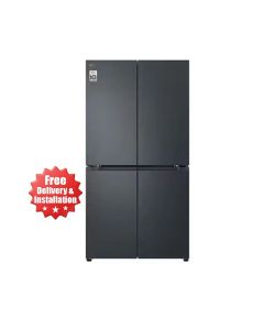 LG Side-by-Side Refrigerator, Inverter Linear Compressor, Multi Air Flow System, Door Cooling+, Moist Balance Crisper 704L - Black - GR-B34FFCDB