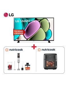 LG 32" Smart TV + Nutricook Air Fryer Oven 2 1900W 12L + Nutricook Hand Blender 1200W - Compact Living Bundle (101003000000541 + 301006000000129 + 301006000000083)