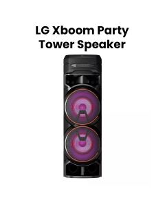 LG XBOOM Party Tower Speaker With Dual Bass Blast, Multi Color Lighting, Karaoke Feature, Powerful Sound - Black - RNC9