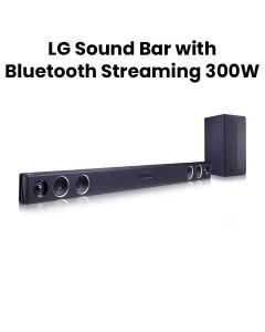 LG Soundbar 300W, 2.1 Channel With Wireless Subwoofer, Dolby Digital Soundbar, Bluetooth, Optical Input, 3.5mm AUX Input, USB - Black - SQC2