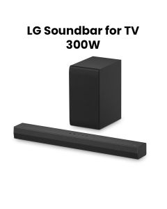 LG 2.1 Channel Soundbar 300W, WOW Interface, AI Sound Pro, Dolby Digital - Black - S40T