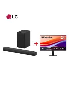 LG S40T 2.1ch 300W Soundbar + LG 24" FHD IPS 120Hz Monitor - LG Entertainment Hub Bundle