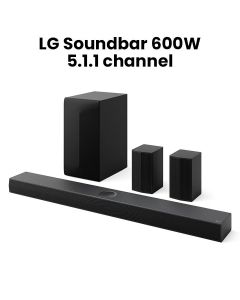 LG Soundbar For TV, Dolby Atmos 5.1.1 Channel, 120Hz Gaming, Center Up-Firing Speaker, AI Sound Pro, HDR10 - Black - S75TR