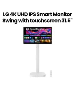 LG 32Inch 4K UHD IPS Smart Monitor Swing With Touchscreen, A Unique Movable Stand And WebOS System With A Hidden Adapter - White -  ‎32U889SA-W.AUS