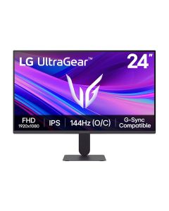 LG UltraGear™ Full HD IPS Gaming Monitor 24 Inch, 144Hz, 1ms MBR, NVIDIA G-SYNC Compatible, AMD FreeSync, sRGB 99% (Typ.), Anti-Glare - Black - 24G411A