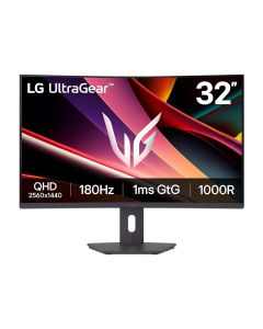 LG UltraGear™ QHD Curved Gaming Monitor 32 Inch, 180Hz Refresh Rate, 1ms GtG, AMD FreeSync™ For Smooth Performance, 99% sRGB, Swivel Adjustable Stand - Black - 32G600A