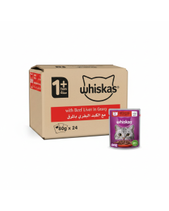 Whiskas Beef Liver in Gravy - 24 Pack Wet Cat Food for 1+ Years