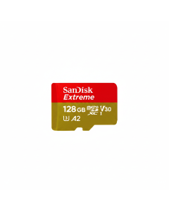 SanDisk Extreme 128GB microSDXC UHS-I Card, V30, 190MB/s Read, 90MB/s Write for 4K Video - Red/Gold
