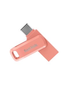 SanDisk Ultra Dual Drive Go USB Type-C Flash Drive 256GB with USB-C & USB-A Connectors, 400MB/s Read Speed, Swivel Design & Auto Backup | Peach Amber - 619659185985