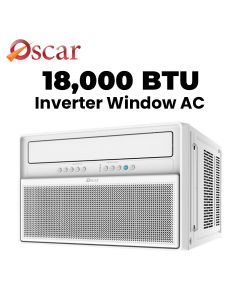 Oscar Inverter Window Air Conditioner With Powerful Cooling 18000 BTU, Energy-Efficient Inverter Technology, Durable Performance - White