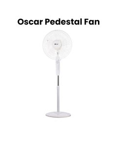 Oscar Pedestal Fan, Oscillating Function, Reliable Performance - White - OSF-1640