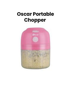 Oscar Portable Chopper 200W, One Touch Start, Food Grade Cup Body, High Power Motor, Reinforced Blade-All Steel Axis - Pink - OPCH200