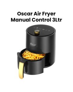 Oscar Air Fryer 3L, Manual Control, Durable Construction, Compact Design, Rapid Air Recycling Technology, Versatile Kitchen Appliance - Black - OAF3LDTB
