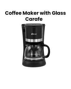 Oscar Coffee Maker With Glass Carafe 1.25L, Programmable Timer, Sleek Design, Easy-to-Use Controls, Perfect For Kitchen Or Office - Black - OCM125LGL