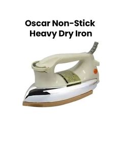 Oscar Non-Stick Heavy Dry Iron, Non-Stick Iron Base, Strong Heating Element, Temperature Control Settings, Lightweight And Portable - Multicolor - OMH-3550