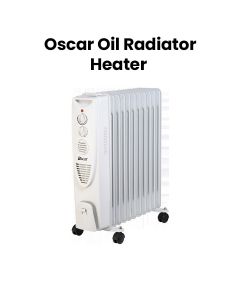 Oscar Oil Radiator Heater 11 Fins With Fan 2500W, Personalized Comfort, Full Room Warmth, Efficient, Castor Wheels With Ounting Plate - White - OFH11F