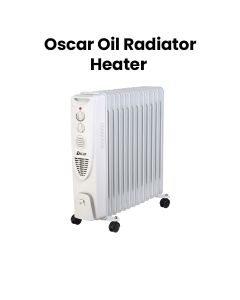 Oscar Oil Radiator Heater 13 Fins With Fan 2500W, Personalized Comfort, Full Room Warmth, Efficient, Castor Wheels With Ounting Plate - White - OFH13F