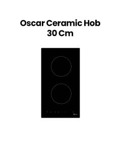 Oscar Ceramic Hob 30cm, Energy Efficiency, Touch Control, 9 Level Power Settings, Automatic Safety Switch Off - Black - OBD30VCGTM
