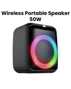 Oscar Wireless Portable Speaker, Wireless Microphone Included, Long-lasting Rechargeable Battery, Multiple Input Options, Durable Build - Black