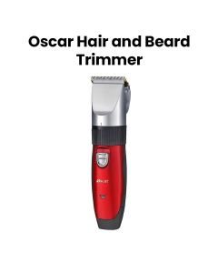 Oscar Hair And Beard Trimmer, Ergonomic Design, Sharp Blades, Rechargeable Battery For Smooth, Precise Grooming - Black/Red - OHT-2021R