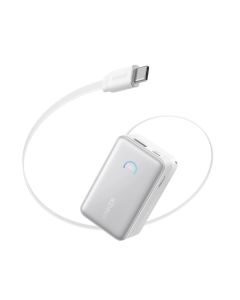 Anker Nano Power Bank 10000mAh 45W with Built-In Retractable USB-C Cable, Fast Charging & Compact Portable Design | White - A1638H21