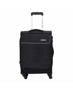 American Tourister Jamaica 58cm Cabin Suitcase, Soft-Sided Spinner Luggage with TSA Lock | Black