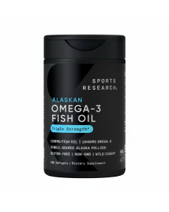 Sports Research Premium Triple Strength Omega-3 Fish Oil Softgels - 1250 mg, 180 Count