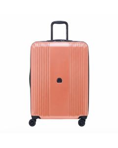 Delsey Ophelie 70cm Expandable Hardcase Luggage - Lightweight 4-Wheel Check-in Suitcase, ABS / Polycarbonate, TSA Combination Lock | Glossy Pink