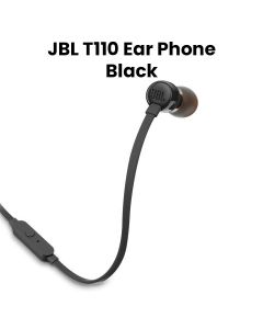 JBL T110 Earphone Lightweight Design With Powerful Pure Bass Sound, And Durable Cable For Everyday Music And Calls - Black - T110