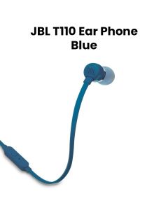 JBL T110 Earphone Lightweight Design With Powerful Pure Bass Sound, Comfortable Fit, And Durable Cable For Everyday Music And Calls - Blue - T110