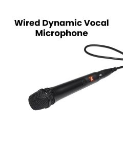JBL PartyBox Mic 100 Wired Dynamic Vocal Microphone, 6.35mm Jack, ‎Noise Reduction - Black - JBLPBM100BLKAM