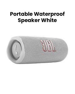 JBL Flip 6 Portable Waterproof Bluetooth Speaker, Louder, More Powerful Sound, 12 Hours of Playtime, IP67 Waterproof And Dustproof - White - JBLFLIP6
