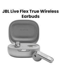JBL Live Flex True Wireless Noise With 40 Hours Battery Life Earbuds, Enjoy Powerful Sound, Comfortable Fit - Silver - JBLLIVEFLEX