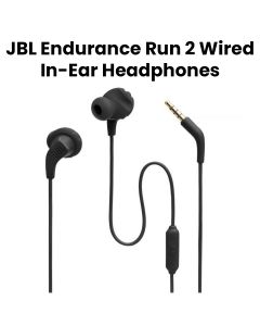 JBL Endurance Run 2, Sports in Ear Wired Earphones with Mic, Pure Bass, Sweatproof, Flexsoft eartips, Magnetic Earbuds - Black - JBLENDURANCERUN2