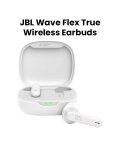 JBL Wave Flex True Wireless Earbuds With Deep Bass Sound, Comfortable Secure Fit - White - JBLWAVEFLEX