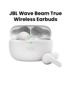 JBL Wave Beam True Wireless Noise Cancelling Earbuds, Up To 32 Total Hours Of Battery Life, Water, Dust Resistant - White - WAVEBEAM