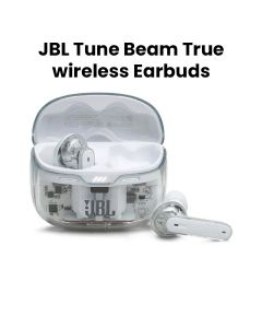 JBL Tune Beam True Wireless Noise Cancelling Earbuds, Pure Bass Sound, Bluetooth 5.3, Smart Ambient, 4-Mics Technology - White Ghost  - TUNE