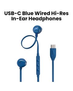 JBL Tune 305 USB-C Wired Hi-Res In-Ear Headphones with Hi-Res Audio and USB-C Connectivity - Blue - T305CUSB-C