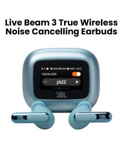 JBL Livebeam 3 True Wireless Noise Cancelling Closed-Stick Earbuds 48Hrs Total Playback, Wireless Charging, 6 Mics For Perfect Calls - Blue - LIVEBEAM3