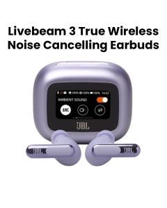 JBL Livebeam 3 True Wireless Noise Cancelling Closed-Stick Earbuds 48Hrs Total Playback, Wireless Charging, 6 Mics For Perfect Calls - Purple - LIVEBEAM3