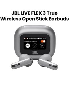 JBL Live Flex 3 True Wireless Noise Cancelling Open Stick Earbuds, 50 Hours Battery Life, Enjoy Powerful Sound - Silver - LIVEFLEX3